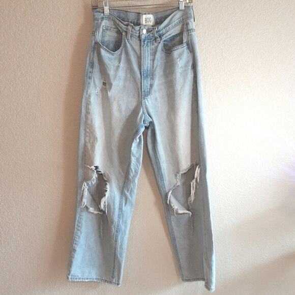 Urban Outfitters BDG High Rise Loose Baggy Oversized Distress Wide Leg Jeans 28 - Picture 2 of 12